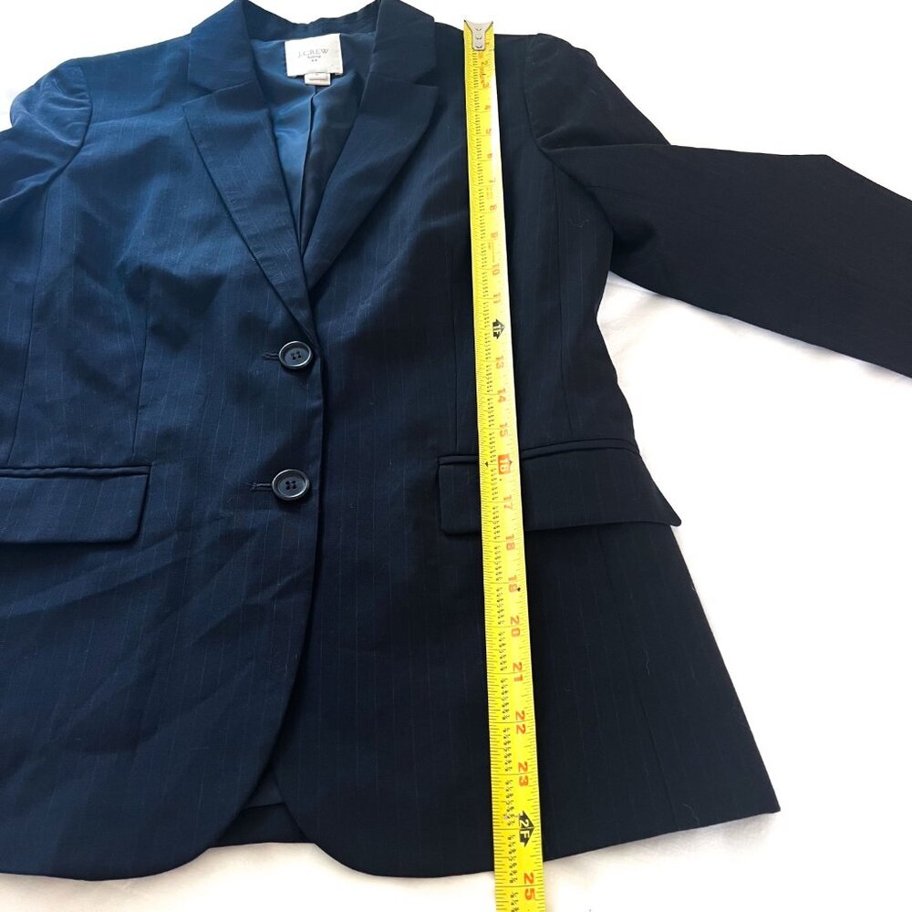 J. Crew Suiting Wool Navy Pinstripe Jacket Blazer Sz 6 - Picture 10 of 13